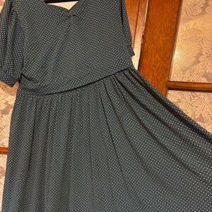 Super Cute Dresses Navy Dots Cotton Nursing Sweetheart Dress